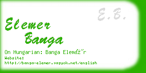 elemer banga business card